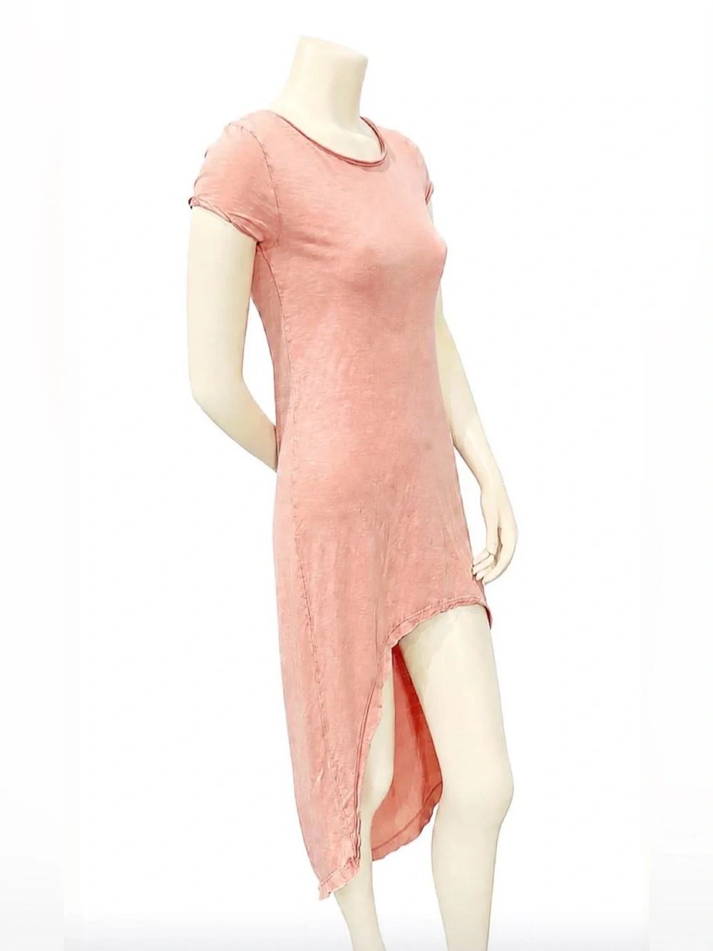 Billabong High-Low Tee Dress Coral / Blush Pink Size S Short-Sleeve